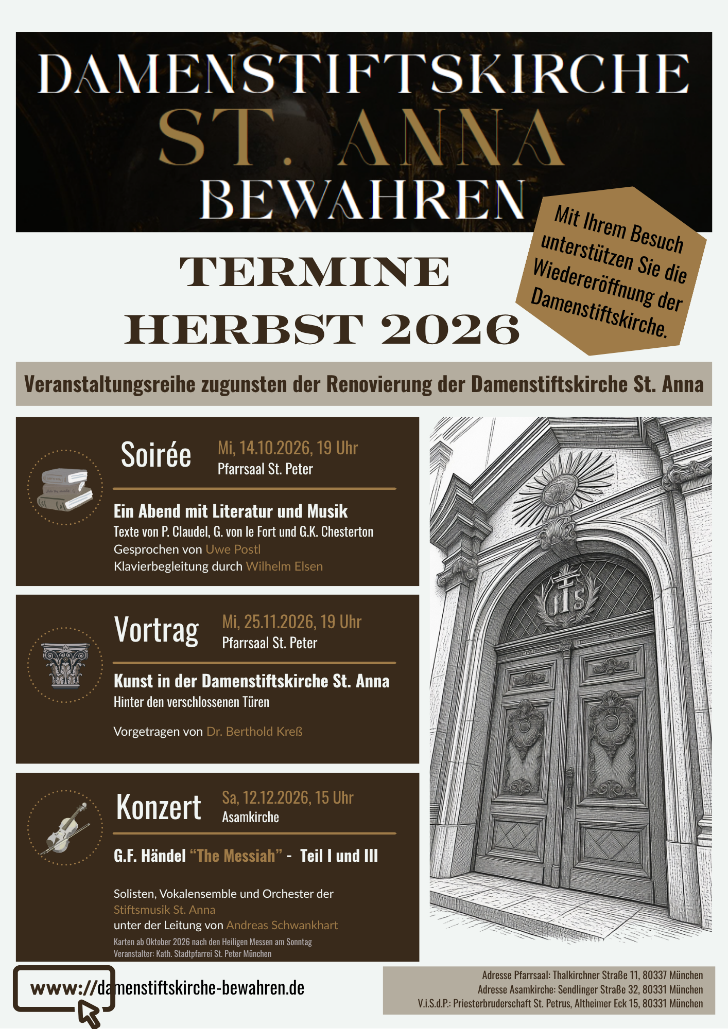 Termine Damenstiftskirche Herbst 2026
